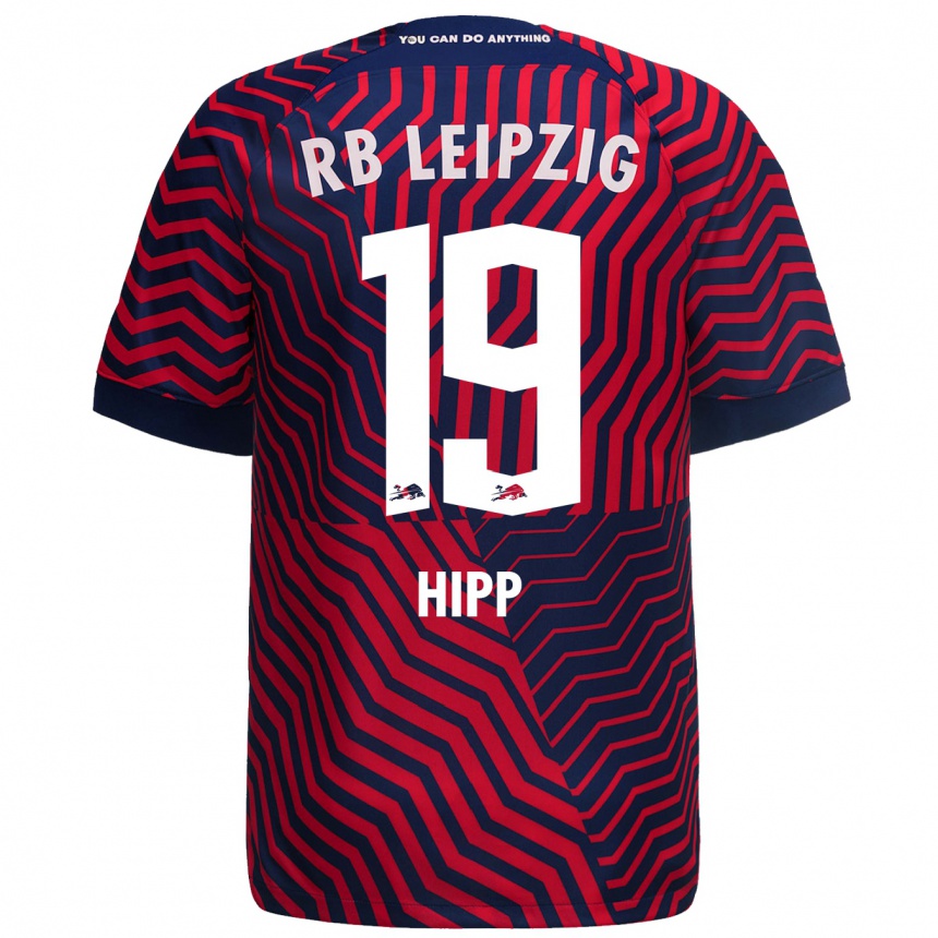 Hombre Fútbol Camiseta Jenny Hipp #19 Azul Rojo 2ª Equipación 2023/24