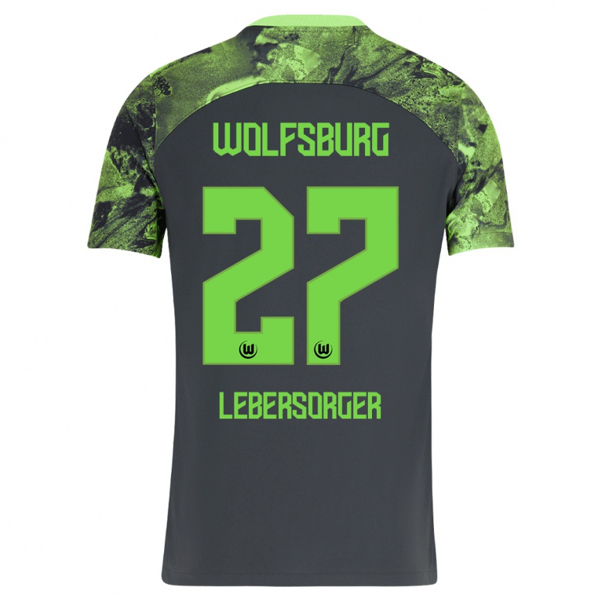 Hombre Fútbol Camiseta Kevin Lebersorger #27 Gris Oscuro 2ª Equipación 2023/24