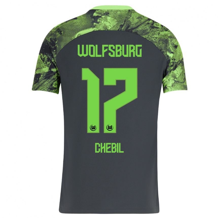 Hombre Fútbol Camiseta Yasin Chebil #17 Gris Oscuro 2ª Equipación 2023/24