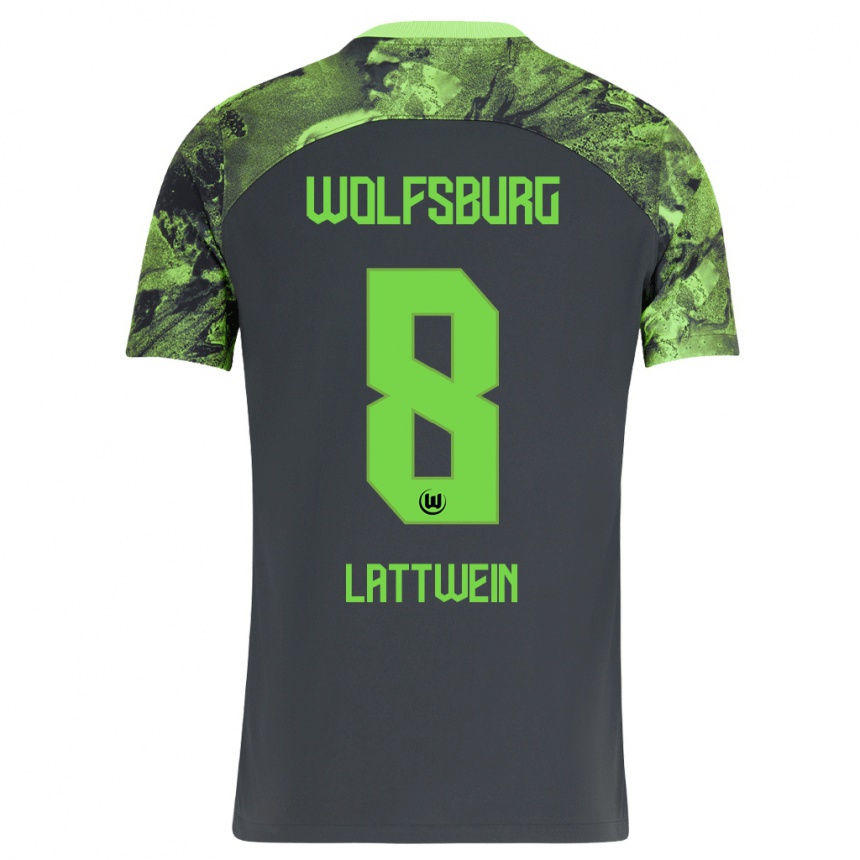 Hombre Fútbol Camiseta Lena Lattwein #8 Gris Oscuro 2ª Equipación 2023/24