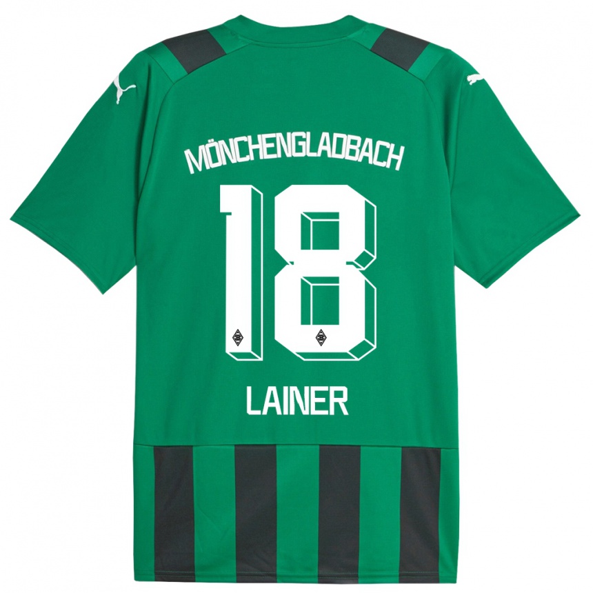 Hombre Fútbol Camiseta Stefan Lainer #18 Verde Negro 2ª Equipación 2023/24