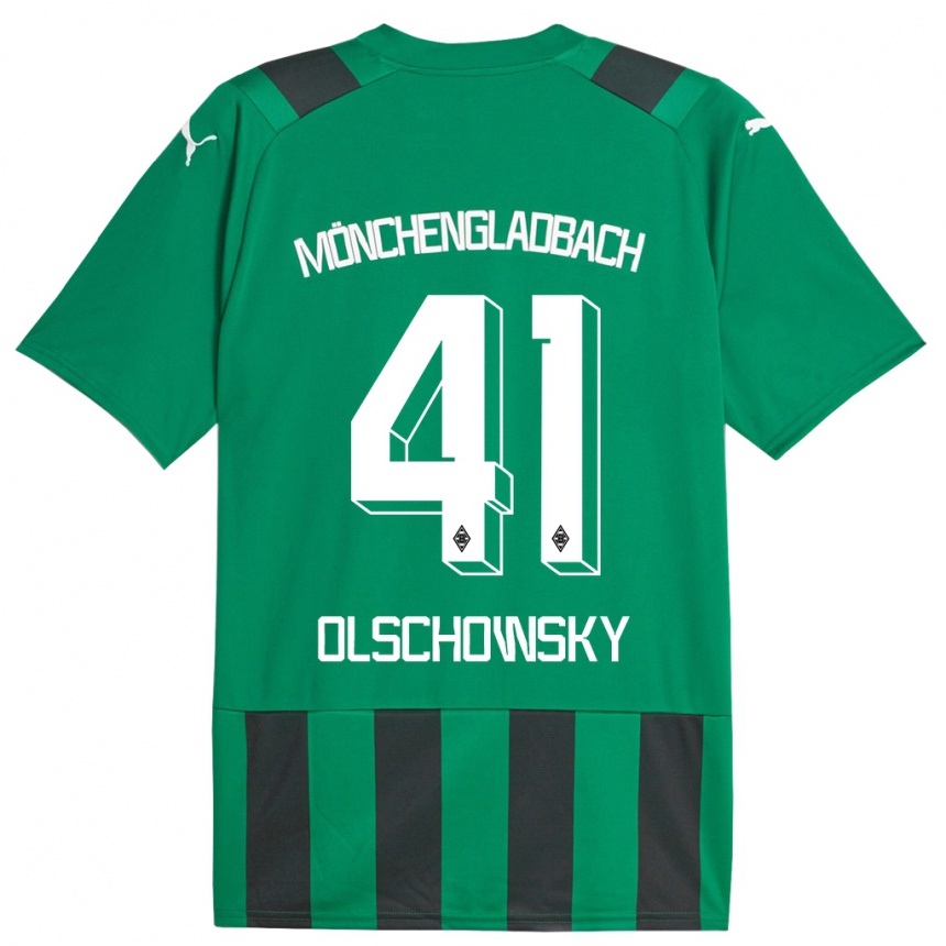 Hombre Fútbol Camiseta Jan Olschowsky #41 Verde Negro 2ª Equipación 2023/24