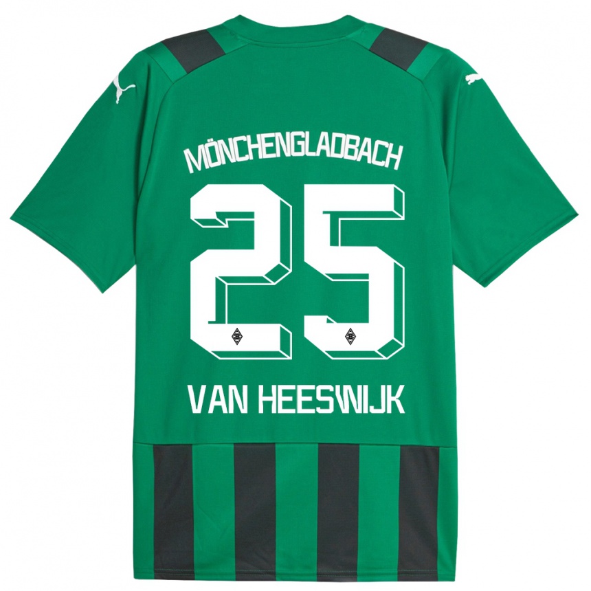 Hombre Fútbol Camiseta Amber Van Heeswijk #25 Verde Negro 2ª Equipación 2023/24