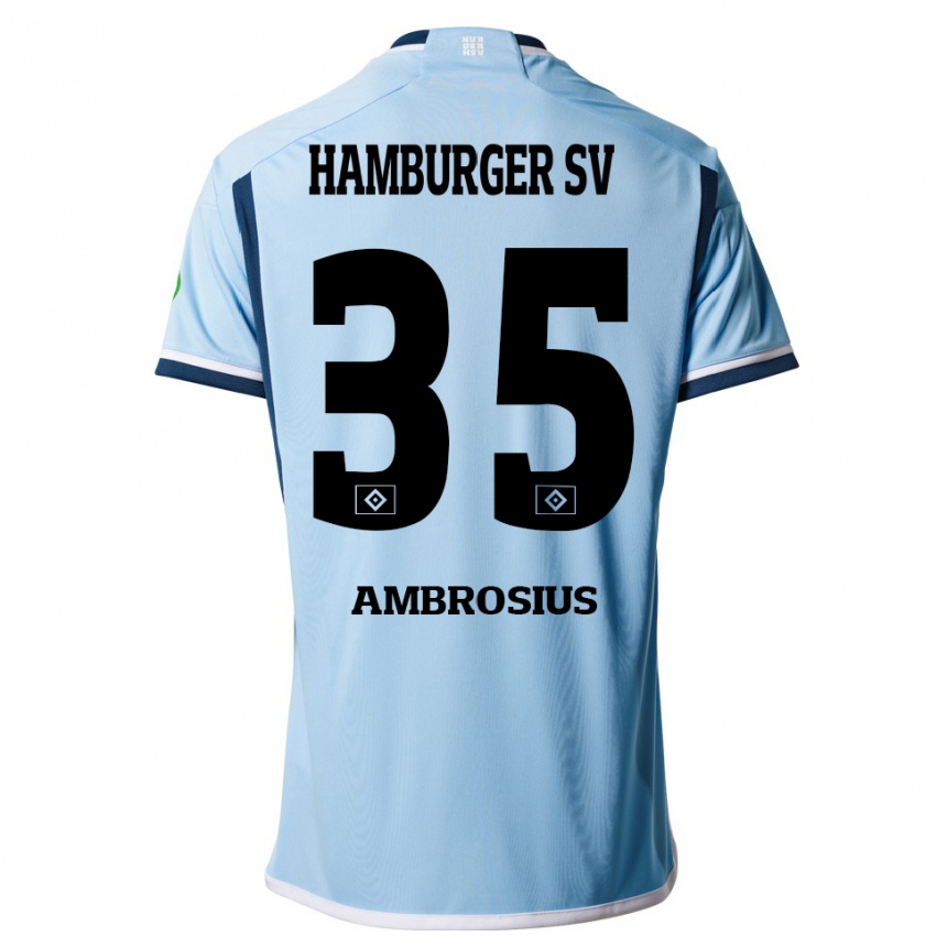 Hombre Fútbol Camiseta Stephan Ambrosius #35 Azul 2ª Equipación 2023/24