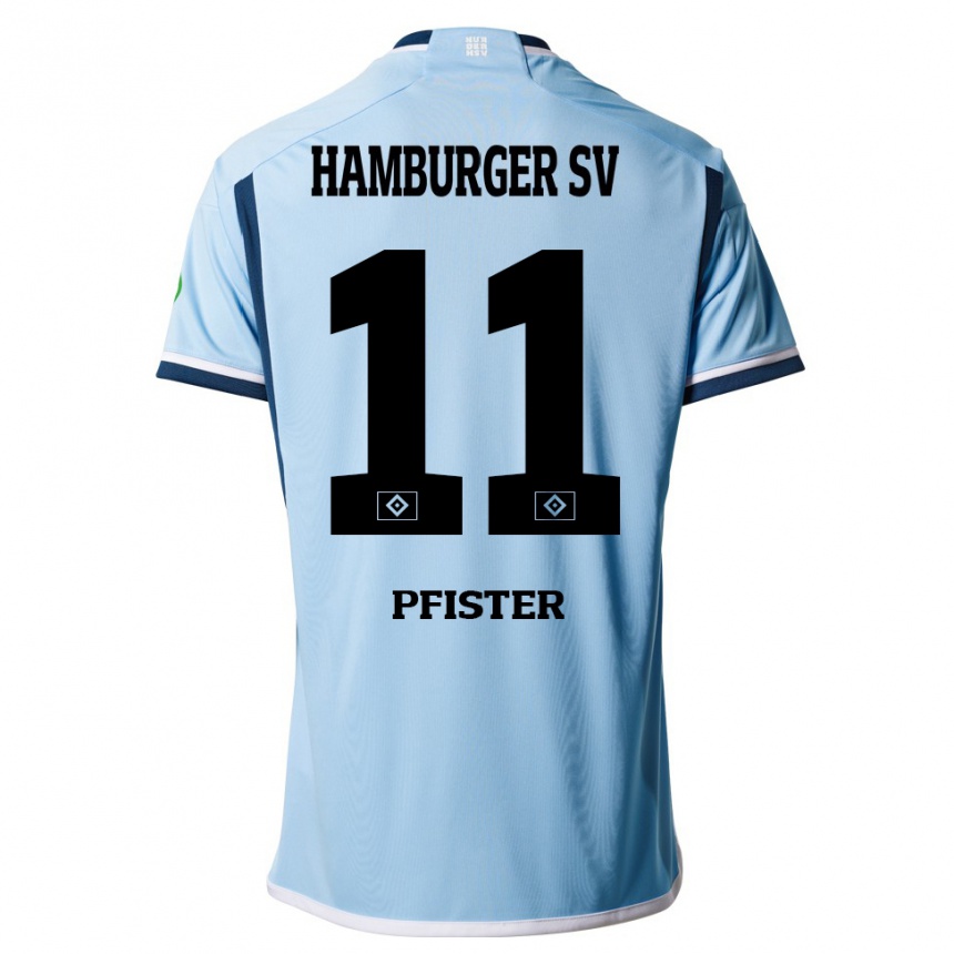 Hombre Fútbol Camiseta Edward Pfister #11 Azul 2ª Equipación 2023/24