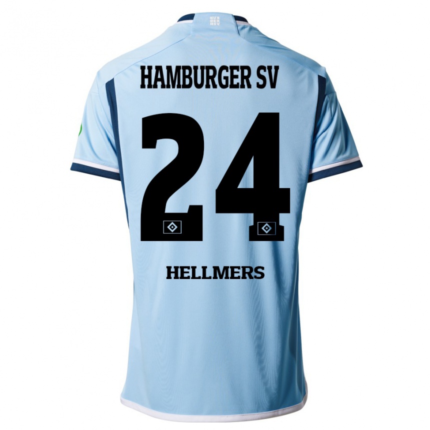 Hombre Fútbol Camiseta Maximilian Hellmers #24 Azul 2ª Equipación 2023/24