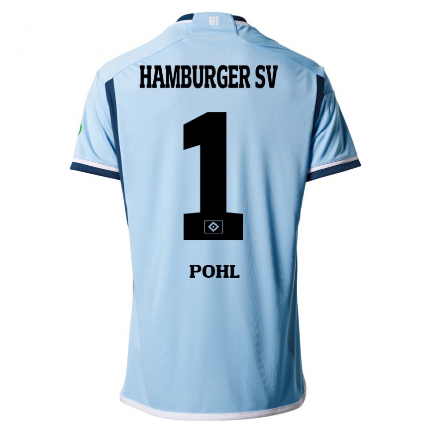 Hombre Fútbol Camiseta Christina Pohl #1 Azul 2ª Equipación 2023/24