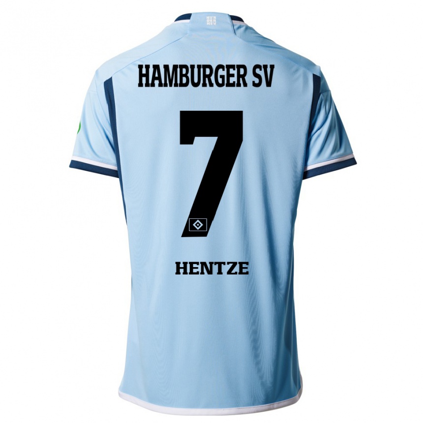 Hombre Fútbol Camiseta Tanita-Tammy Hentze #7 Azul 2ª Equipación 2023/24