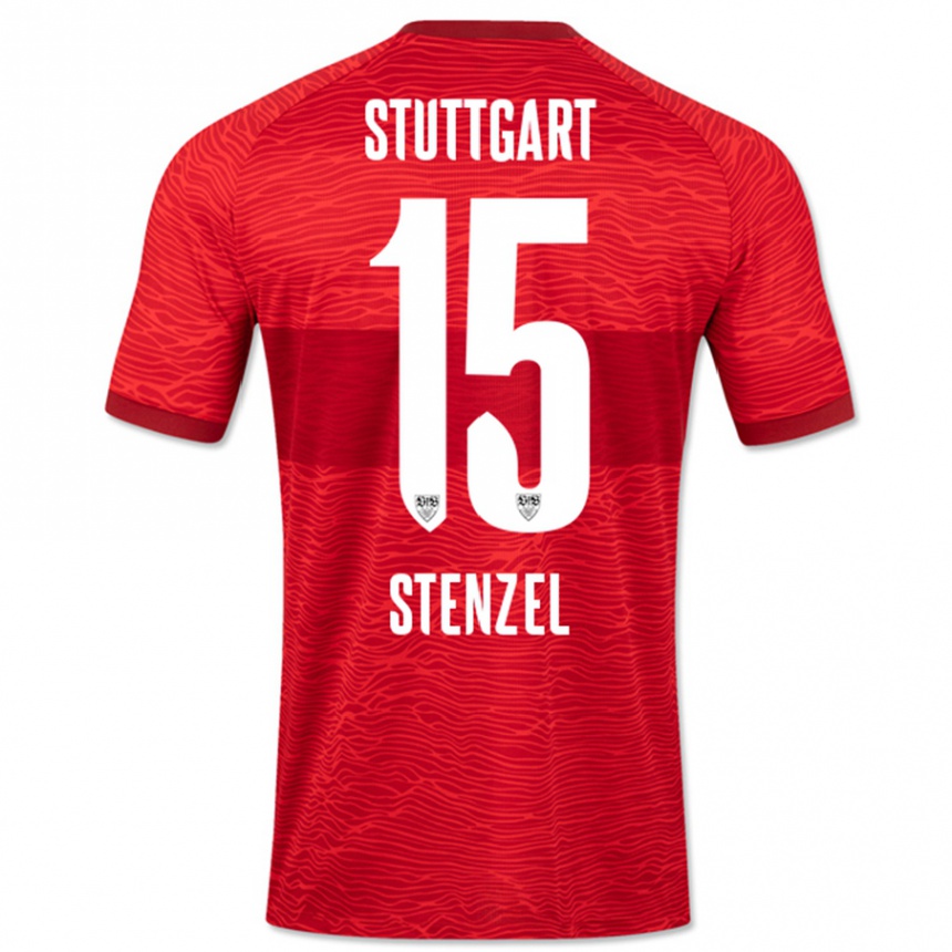 Hombre Fútbol Camiseta Pascal Stenzel #15 Rojo 2ª Equipación 2023/24