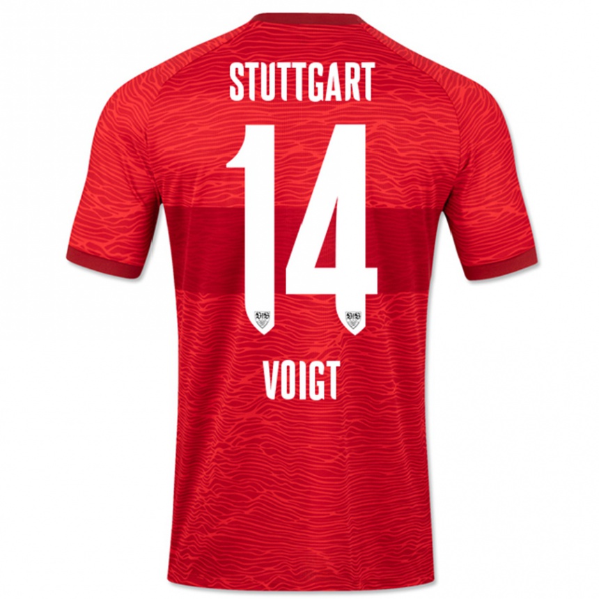 Hombre Fútbol Camiseta Max Voigt #14 Rojo 2ª Equipación 2023/24