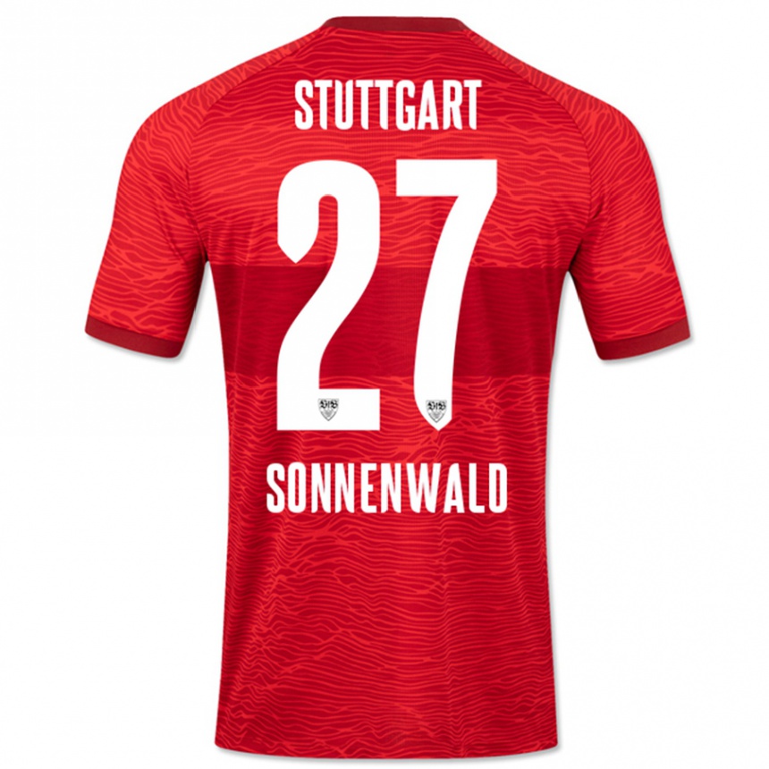 Hombre Fútbol Camiseta Lukas Sonnenwald #27 Rojo 2ª Equipación 2023/24