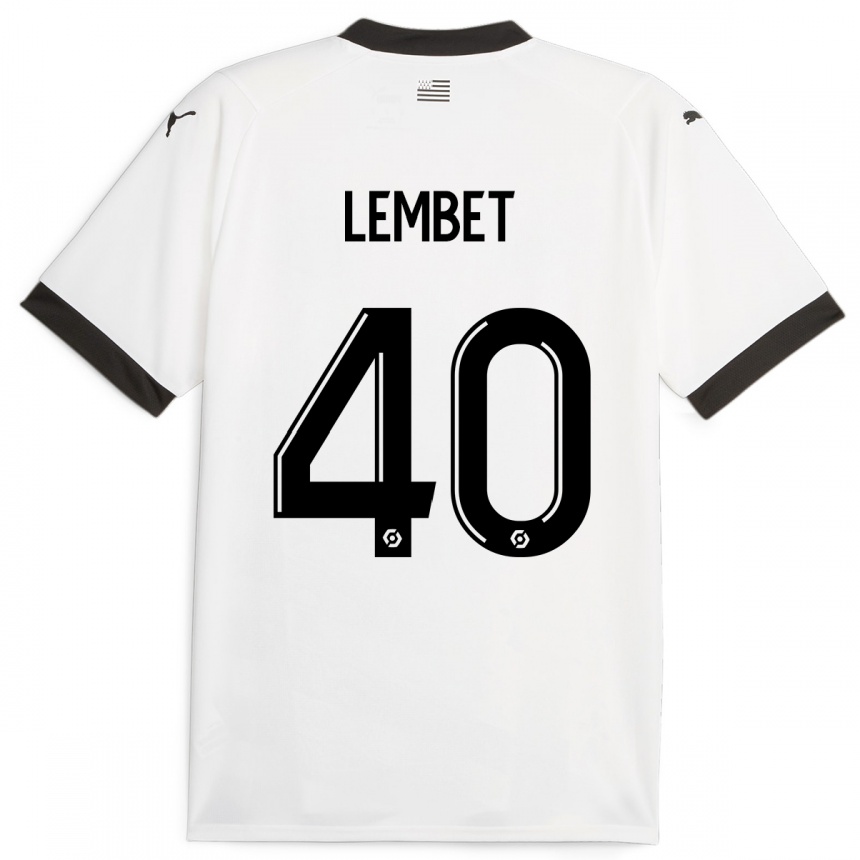 Hombre Fútbol Camiseta Geoffrey Lembet #40 Blanco 2ª Equipación 2023/24