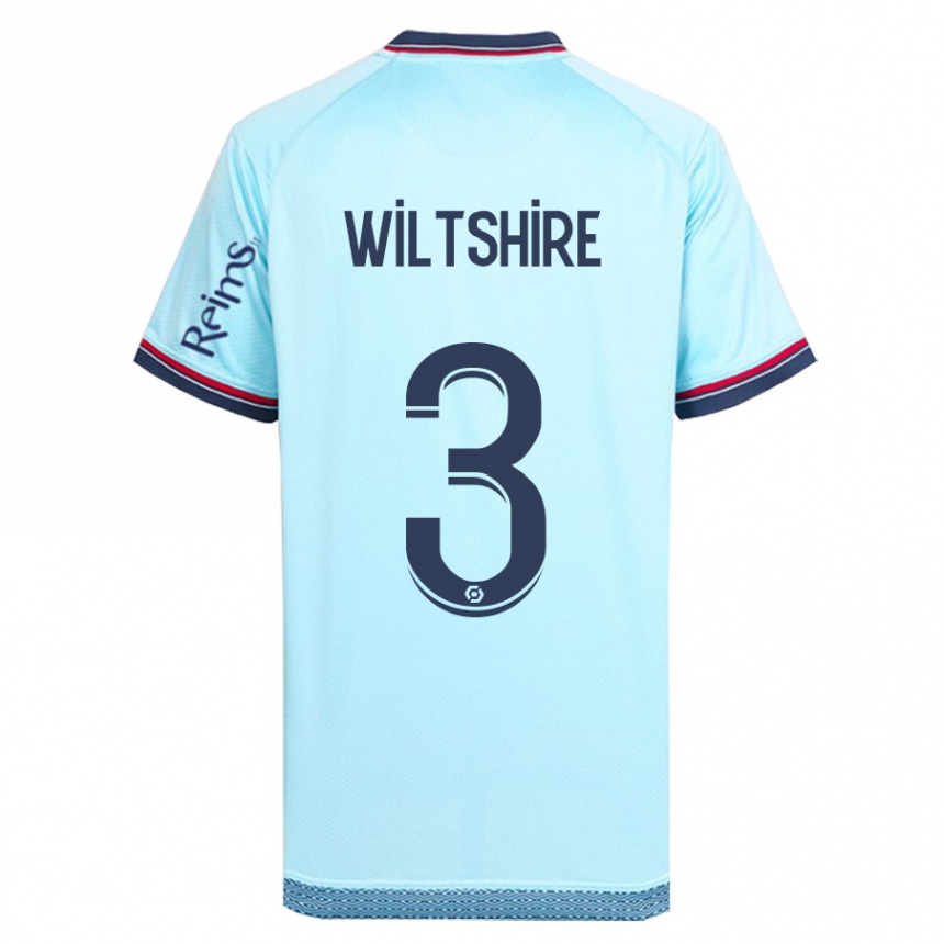 Hombre Fútbol Camiseta Tiernny Wiltshire #3 Cielo Azul 2ª Equipación 2023/24