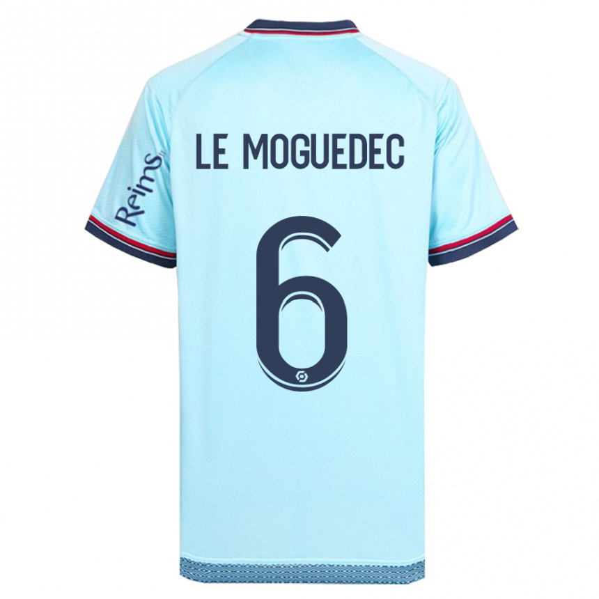 Hombre Fútbol Camiseta Anaële Le Moguédec #6 Cielo Azul 2ª Equipación 2023/24