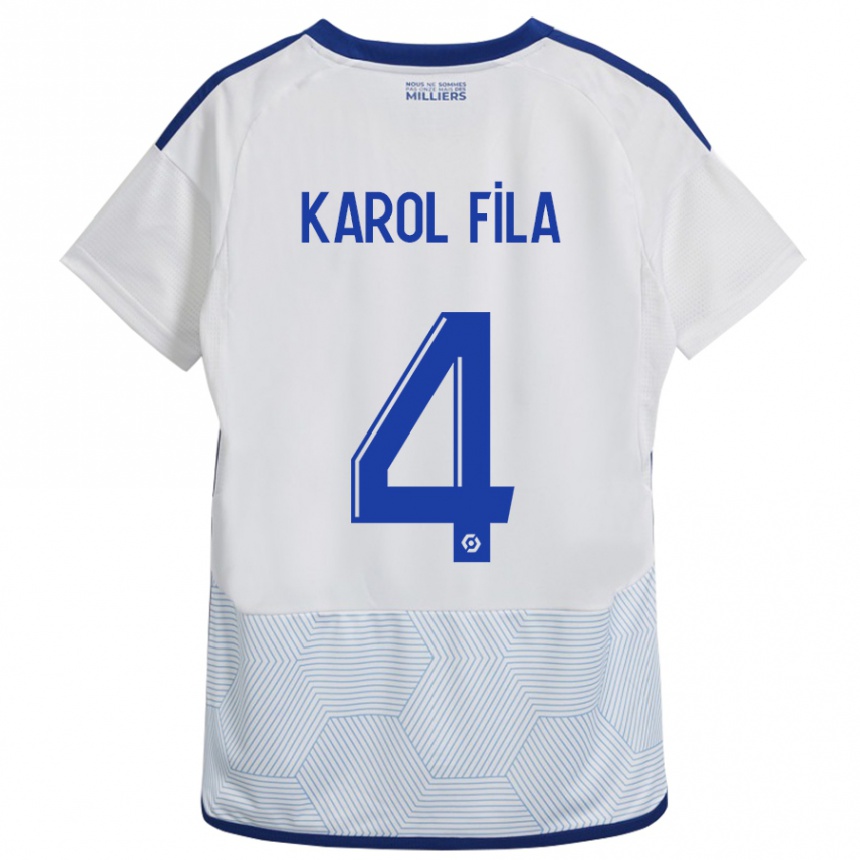 Hombre Fútbol Camiseta Karol Fila #4 Blanco 2ª Equipación 2023/24