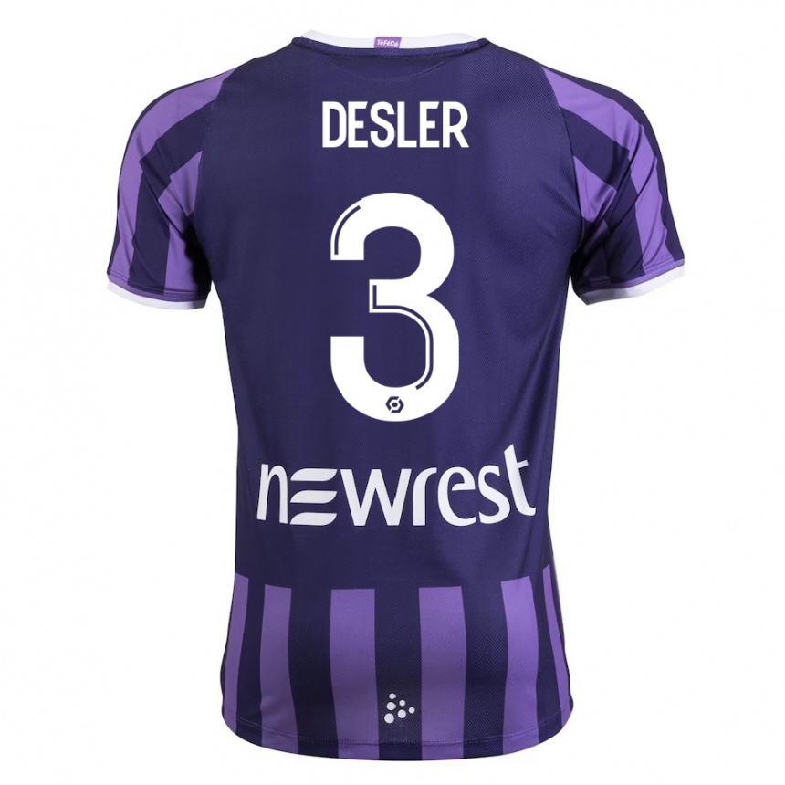 Hombre Fútbol Camiseta Mikkel Desler #3 Morado 2ª Equipación 2023/24