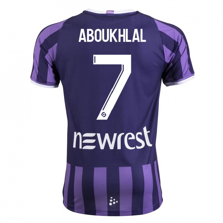 Hombre Fútbol Camiseta Zakaria Aboukhlal #7 Morado 2ª Equipación 2023/24