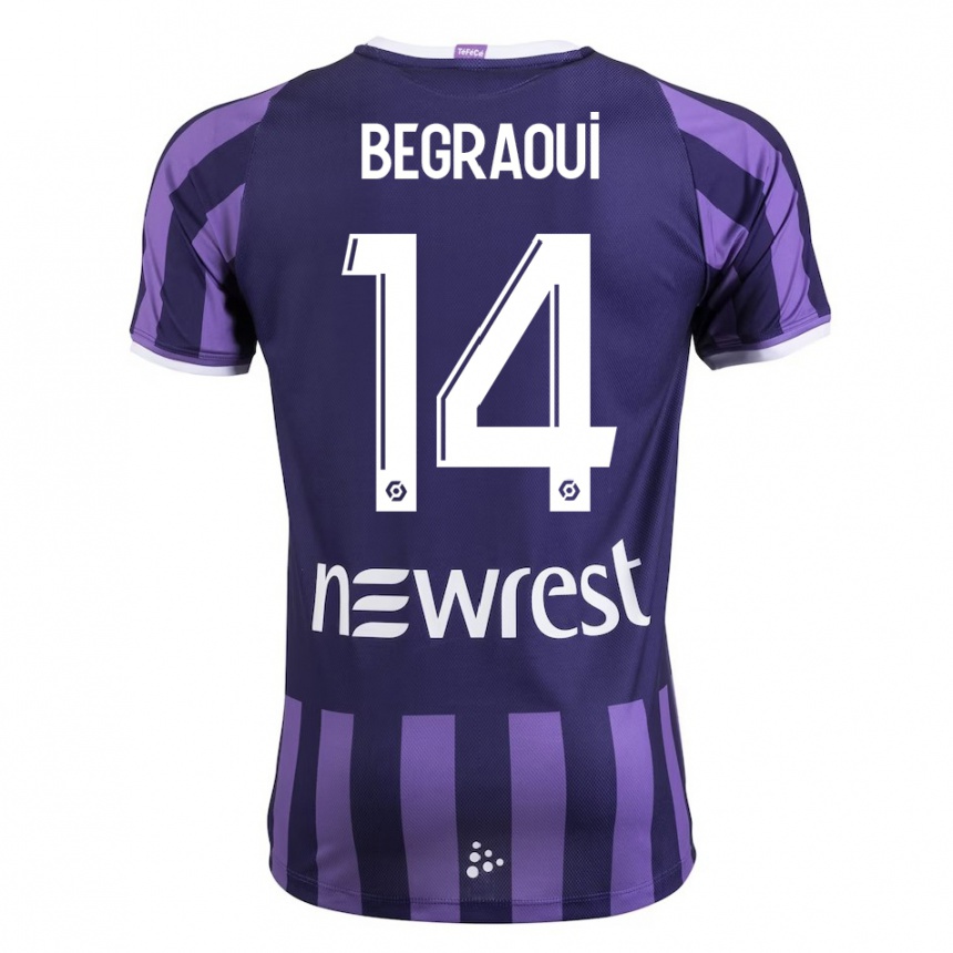 Hombre Fútbol Camiseta Yanis Begraoui #14 Morado 2ª Equipación 2023/24