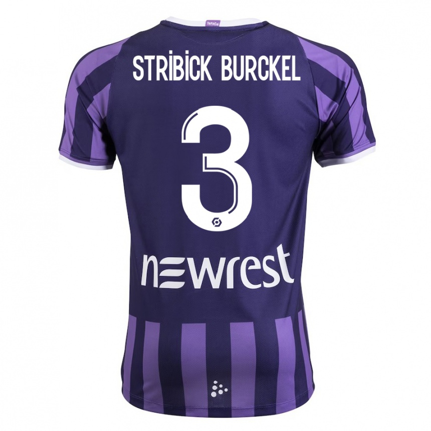 Hombre Fútbol Camiseta Laetitia Stribick-Burckel #3 Morado 2ª Equipación 2023/24