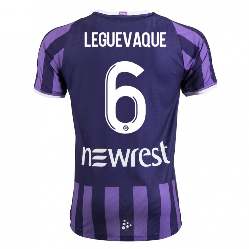 Hombre Fútbol Camiseta Laurie Leguevaque #6 Morado 2ª Equipación 2023/24