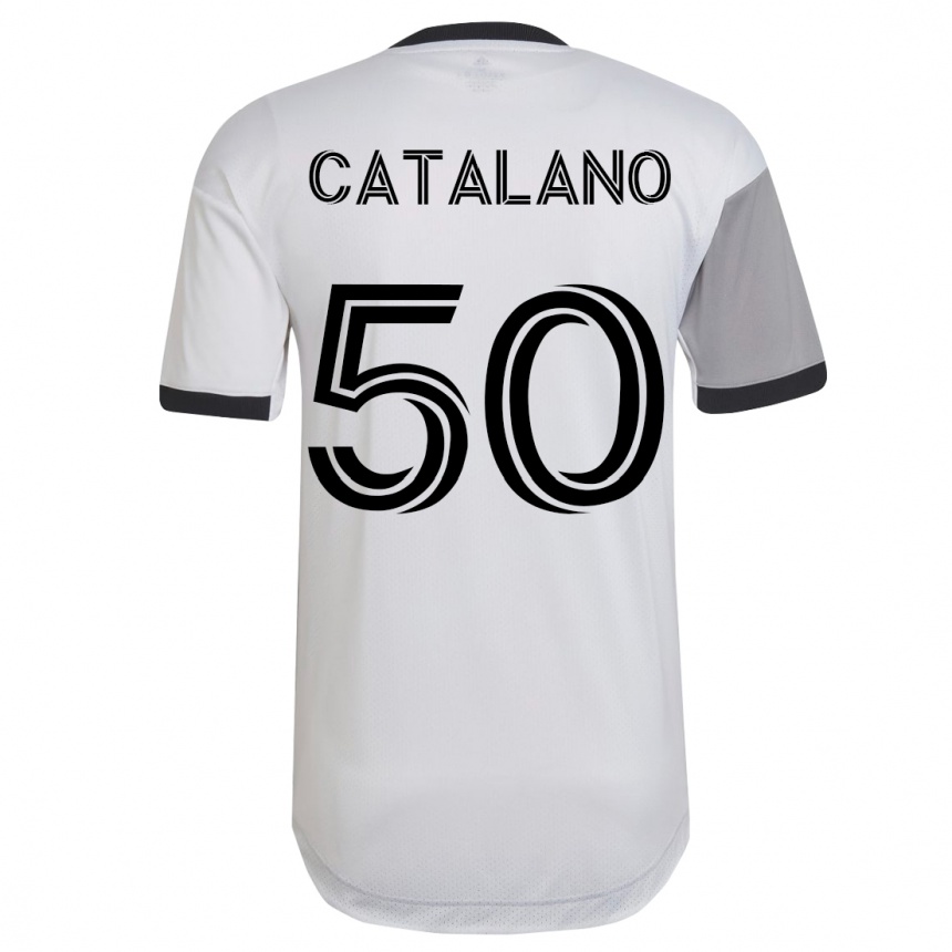 Hombre Fútbol Camiseta Gianluca Catalano #50 Blanco 2ª Equipación 2023/24