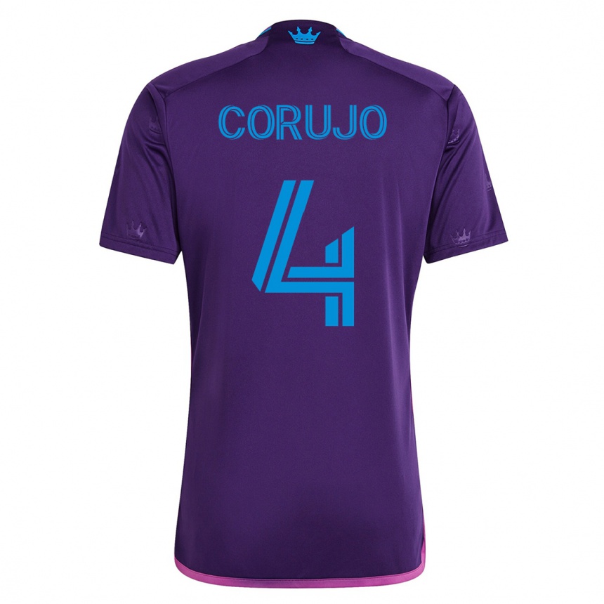 Hombre Fútbol Camiseta Guzmán Corujo #4 Violeta 2ª Equipación 2023/24