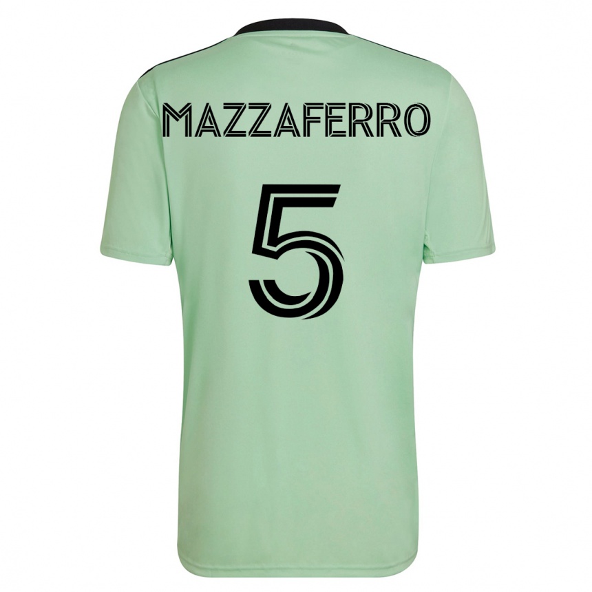 Hombre Fútbol Camiseta Salvatore Mazzaferro #5 Verde Claro 2ª Equipación 2023/24