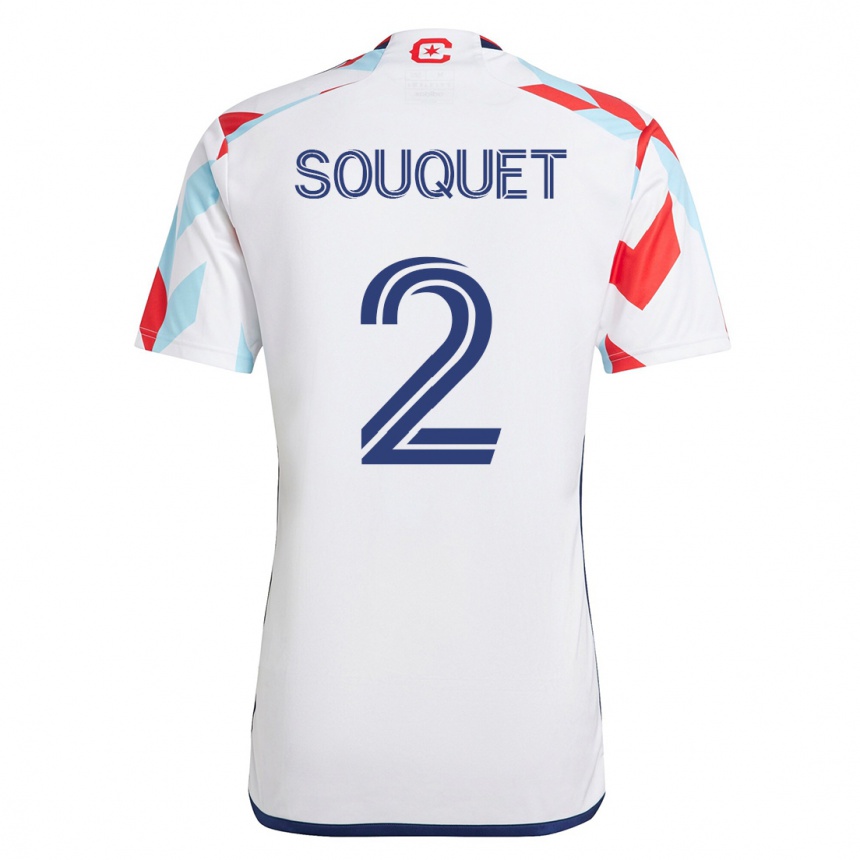 Hombre Fútbol Camiseta Arnaud Souquet #2 Blanco Azul 2ª Equipación 2023/24