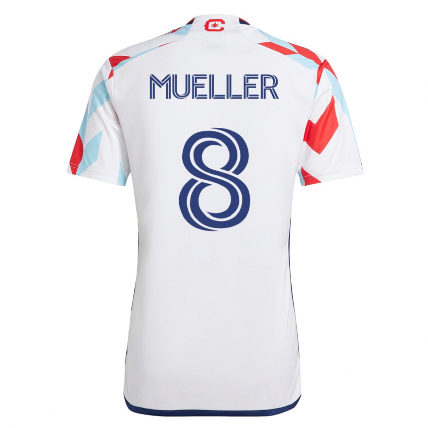 Hombre Fútbol Camiseta Chris Mueller #8 Blanco Azul 2ª Equipación 2023/24