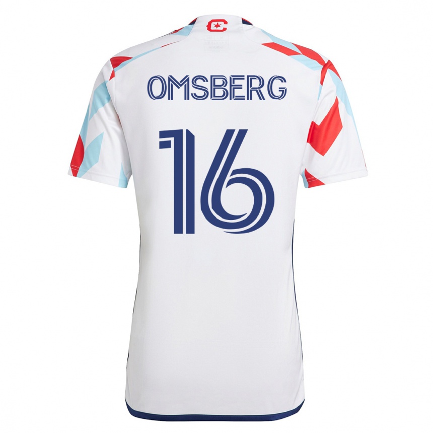 Hombre Fútbol Camiseta Wyatt Omsberg #16 Blanco Azul 2ª Equipación 2023/24