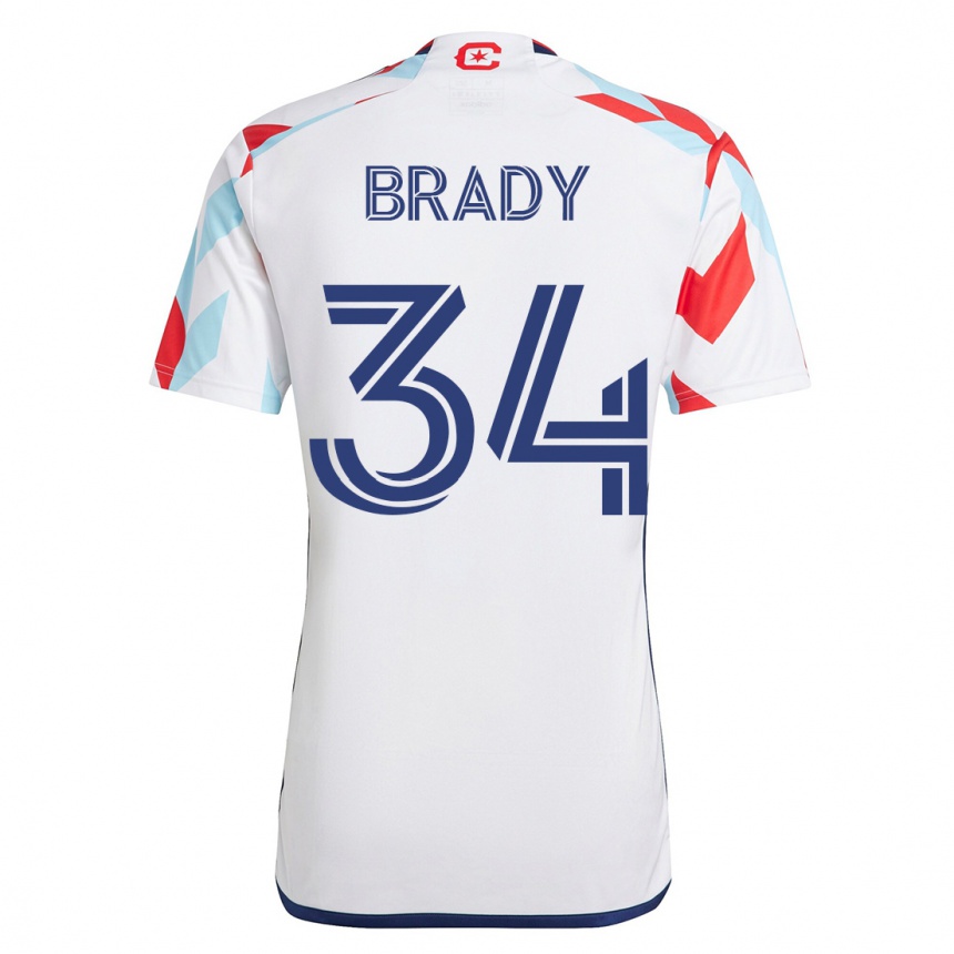 Hombre Fútbol Camiseta Chris Brady #34 Blanco Azul 2ª Equipación 2023/24