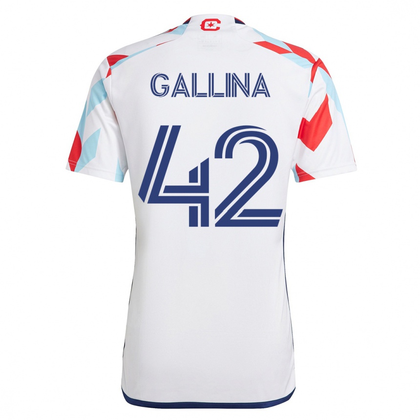 Hombre Fútbol Camiseta Henrique Gallina #42 Blanco Azul 2ª Equipación 2023/24