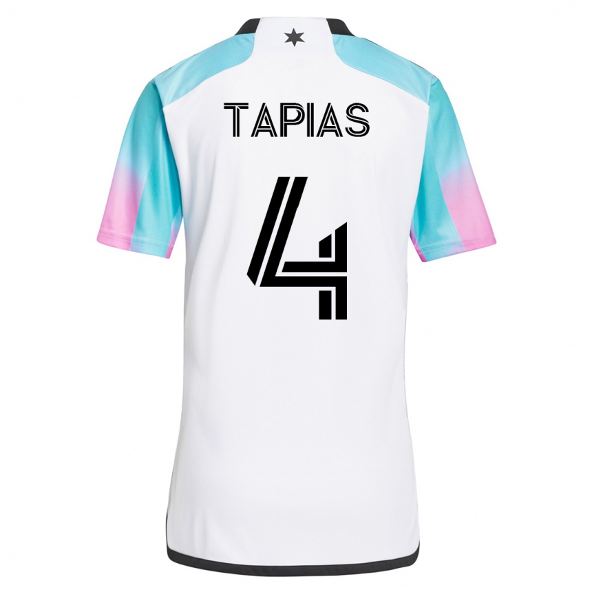 Hombre Fútbol Camiseta Miguel Tapias #4 Blanco 2ª Equipación 2023/24