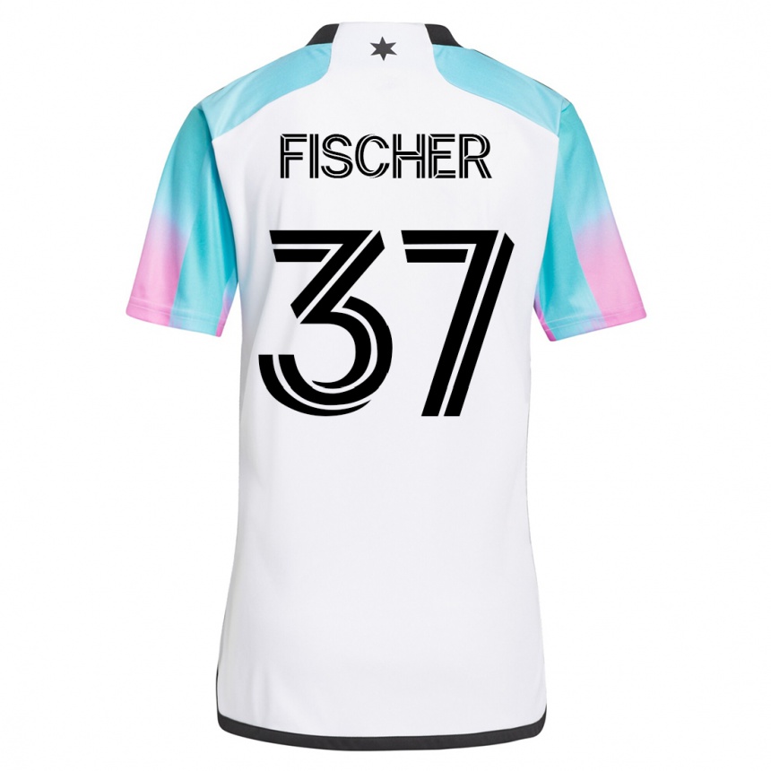 Hombre Fútbol Camiseta Britton Fischer #37 Blanco 2ª Equipación 2023/24