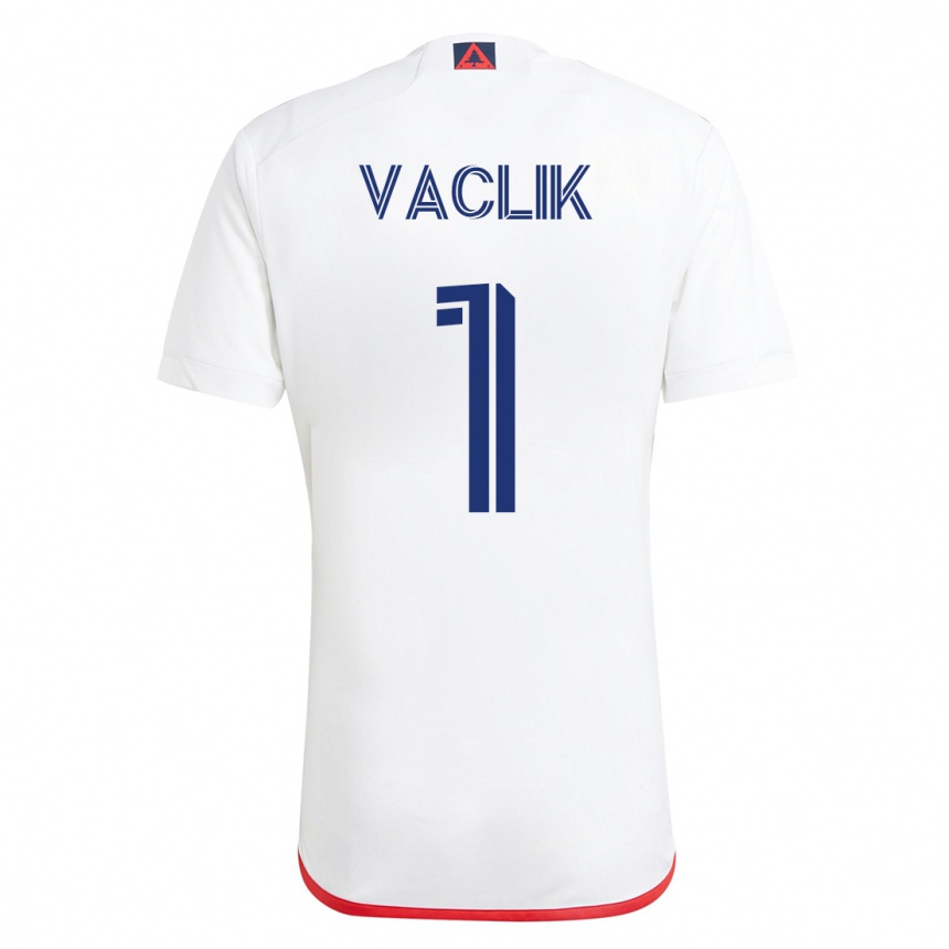 Hombre Fútbol Camiseta Tomas Vaclik #1 Blanco Rojo 2ª Equipación 2023/24