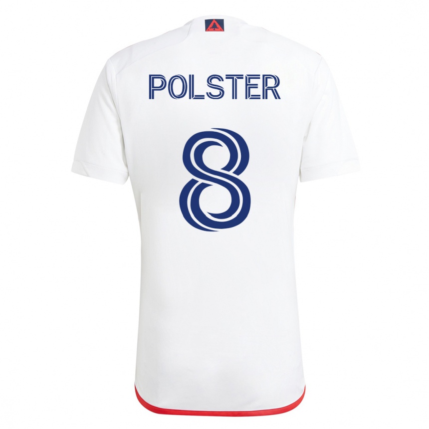 Hombre Fútbol Camiseta Matt Polster #8 Blanco Rojo 2ª Equipación 2023/24