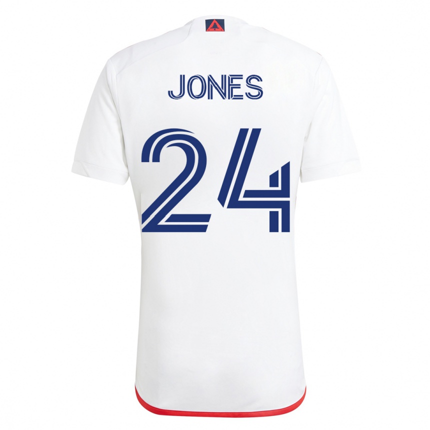 Hombre Fútbol Camiseta Dejuan Jones #24 Blanco Rojo 2ª Equipación 2023/24