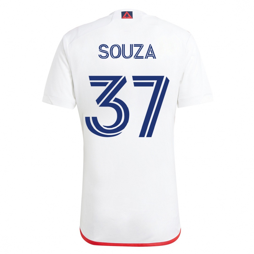 Hombre Fútbol Camiseta Victor Souza #37 Blanco Rojo 2ª Equipación 2023/24