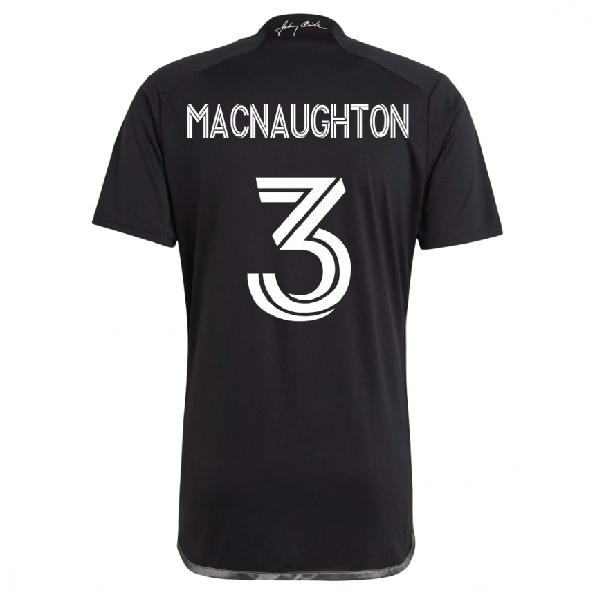 Hombre Fútbol Camiseta Lukas Macnaughton #3 Negro 2ª Equipación 2023/24