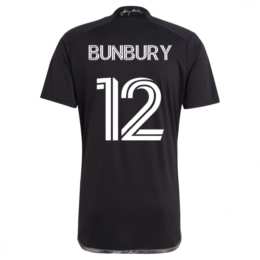 Hombre Fútbol Camiseta Teal Bunbury #12 Negro 2ª Equipación 2023/24