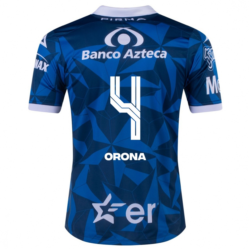 Hombre Fútbol Camiseta Efraín Orona #4 Azul 2ª Equipación 2023/24
