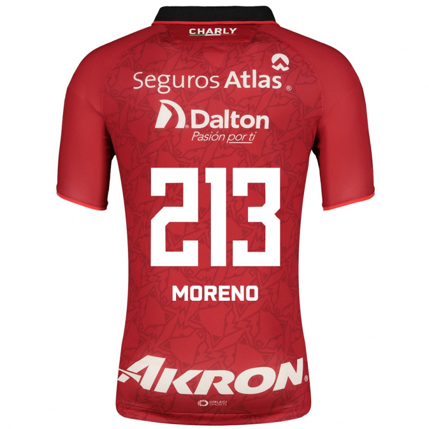 Hombre Fútbol Camiseta Eduardo Moreno #213 Rojo 2ª Equipación 2023/24