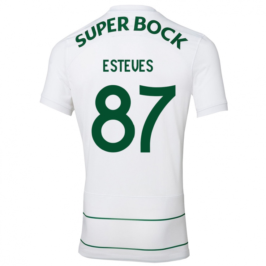 Hombre Fútbol Camiseta Gonçalo Esteves #87 Blanco 2ª Equipación 2023/24