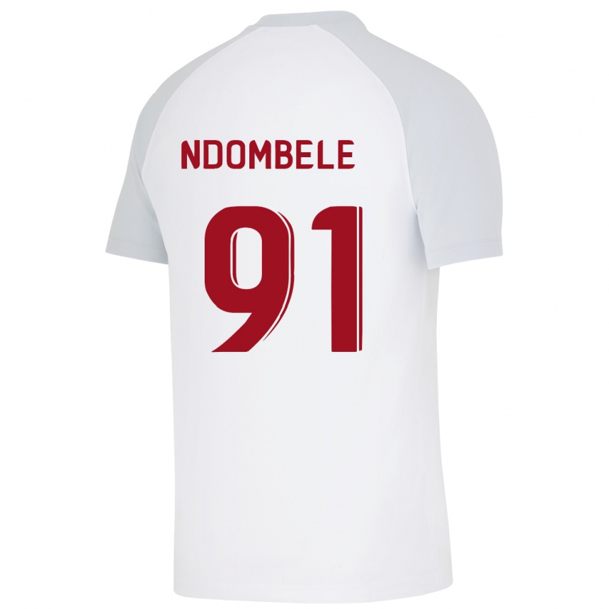 Hombre Fútbol Camiseta Tanguy Ndombele #91 Blanco 2ª Equipación 2023/24