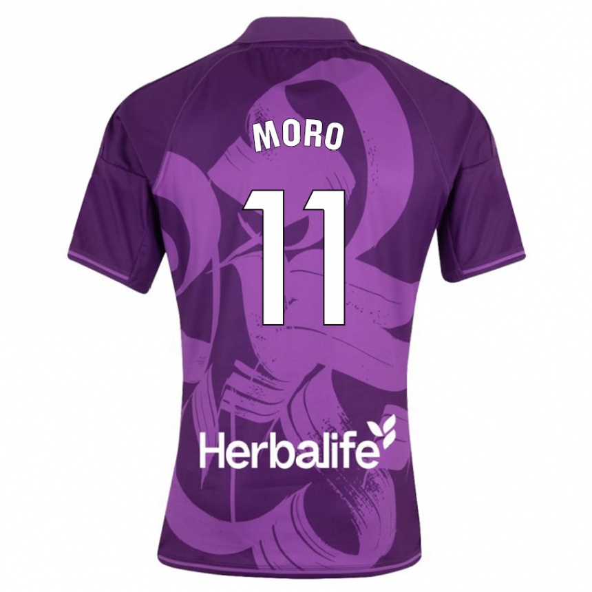Hombre Fútbol Camiseta Raúl Moro #11 Violeta 2ª Equipación 2023/24