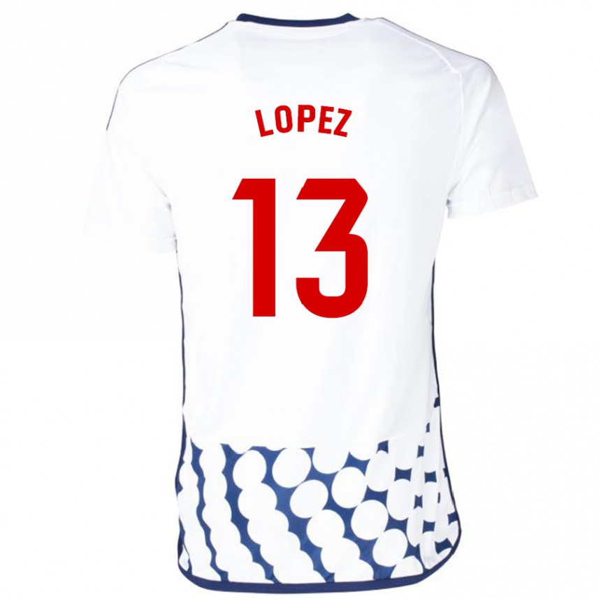 Hombre Fútbol Camiseta Luis López #13 Blanco 2ª Equipación 2023/24