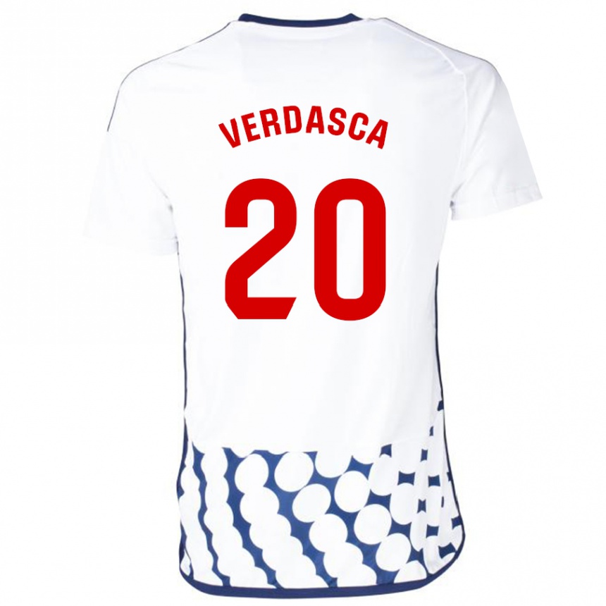 Hombre Fútbol Camiseta Diogo Verdasca #20 Blanco 2ª Equipación 2023/24