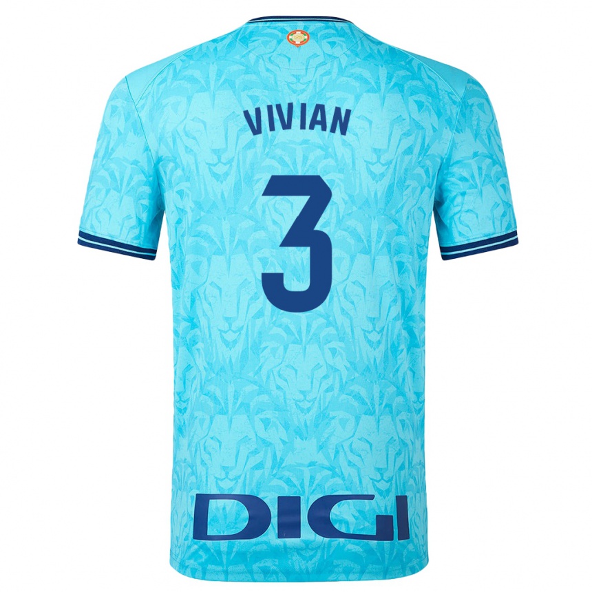 Hombre Fútbol Camiseta Dani Vivian #3 Cielo Azul 2ª Equipación 2023/24