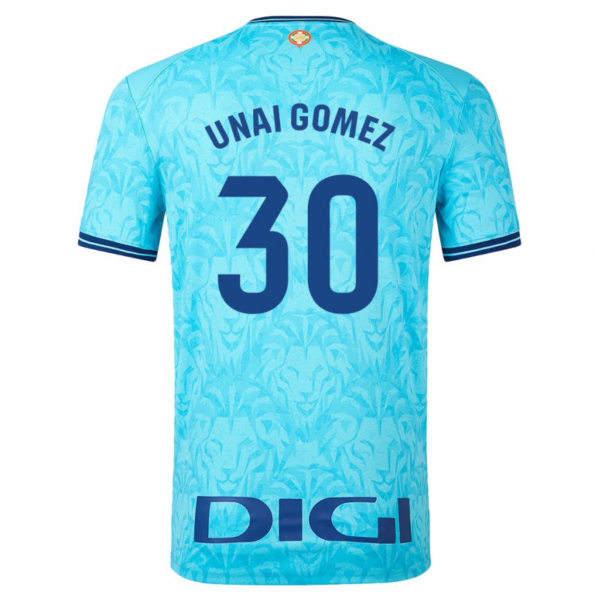 Hombre Fútbol Camiseta Unai Gómez #30 Cielo Azul 2ª Equipación 2023/24