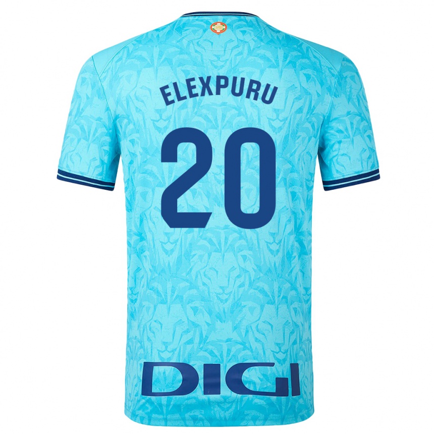 Hombre Fútbol Camiseta Ane Elexpuru Añorga #20 Cielo Azul 2ª Equipación 2023/24